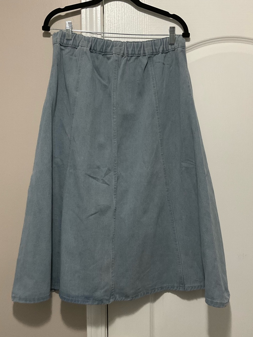 Women's A-Line Denim Skirt in Light Blue - Picture 2 of 2
